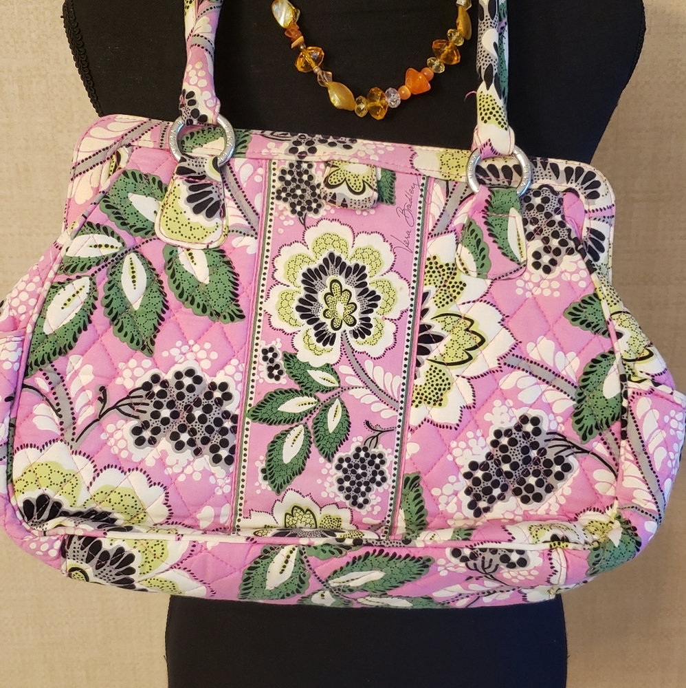 Vintage Vera Bradley Pink Paisley Print Snap Bag Retired